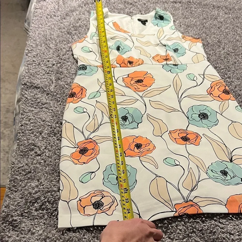 Ann Taylor Floral Sleeveless Dress - Orange and Blue